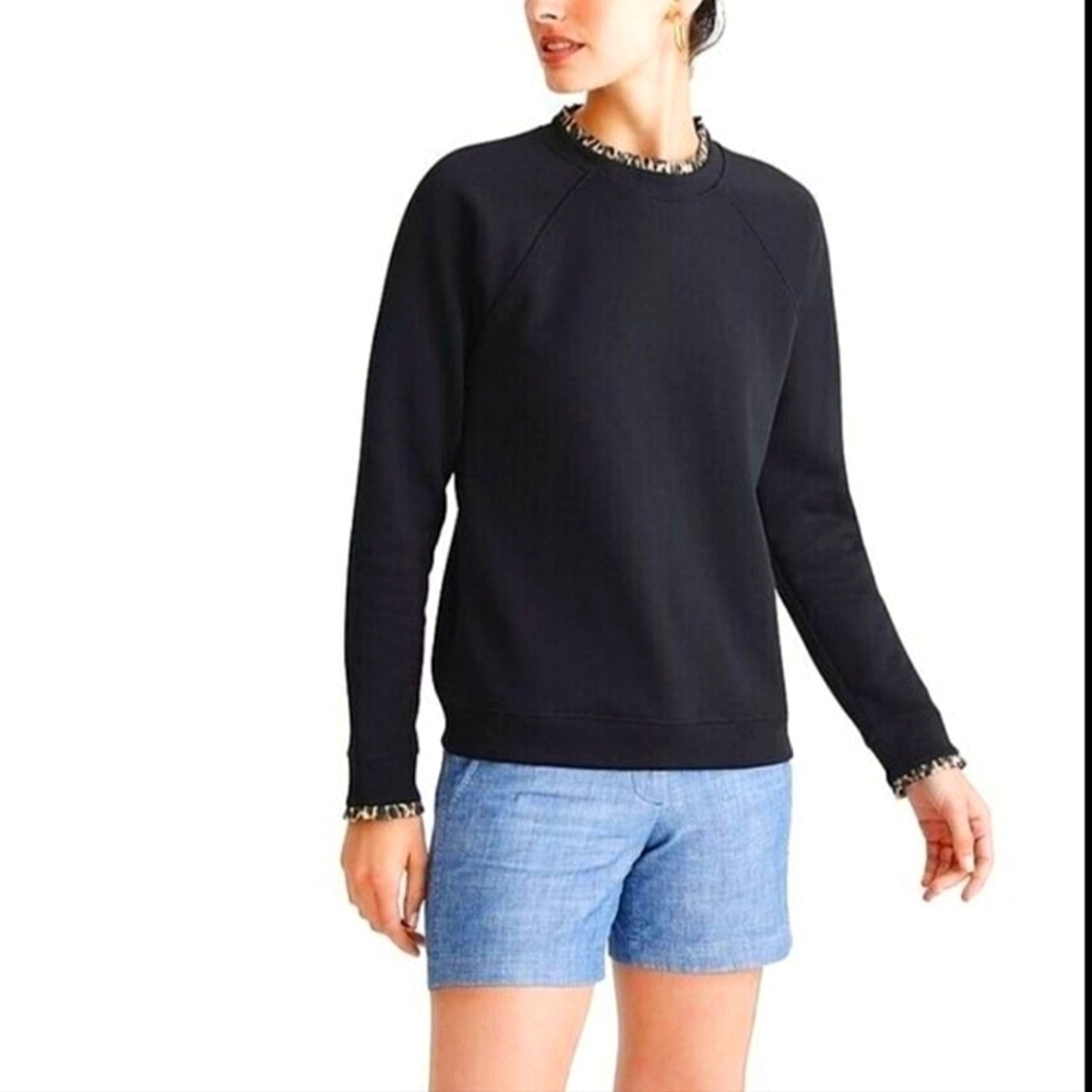 J. CREW Leopard Ruffle Pullover Medium